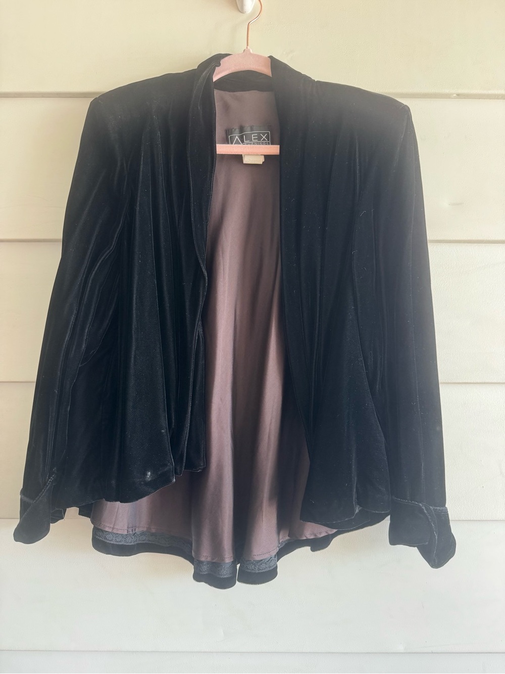 Vintage Alex Evenings Black Velvet Jacket M